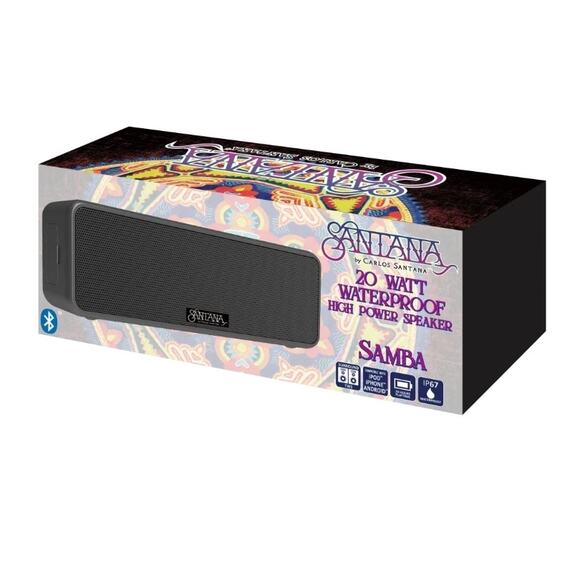 SANTANA SAMBA SPEAKER NEW! 20-WATT WATERPROOF HIGH POWER SPEAKER BLACK - Picture 1 of 4